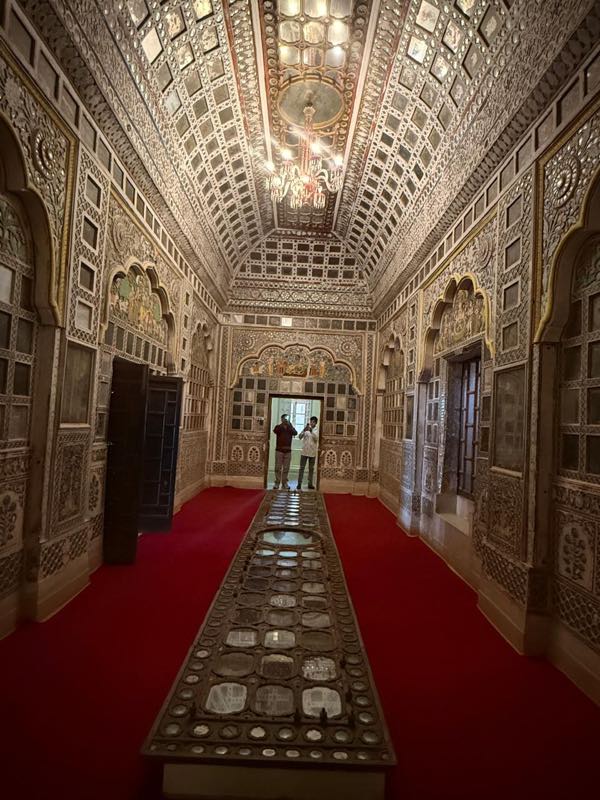 The mirrored hall inside Mehrangarh Fort