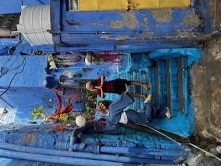 Decorated steps in the lanes