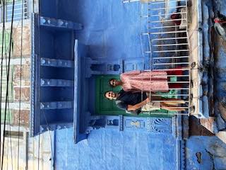 At a green door in the blue quarter