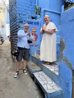 Greetings in a lane of the old city